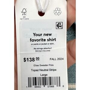 Marine Layer Mens Elias Sweater Polo Large Blue Merino Wool Blend Pullover NEW